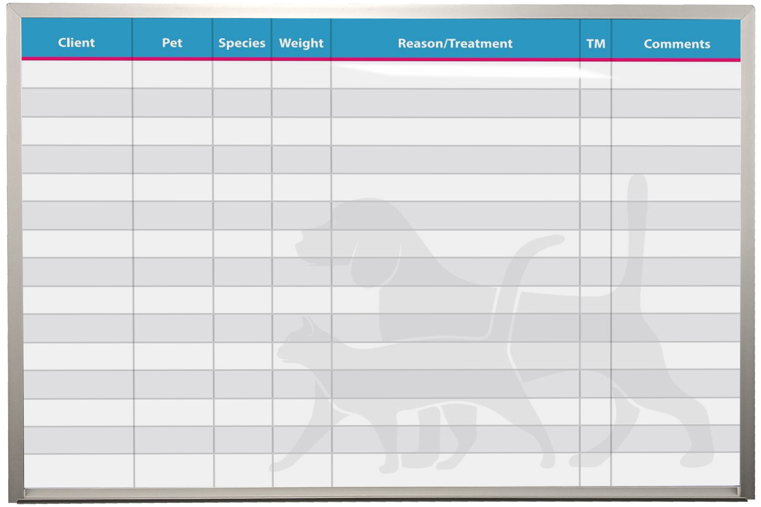 Vet Custom Whiteboards in Animal Care Practices.